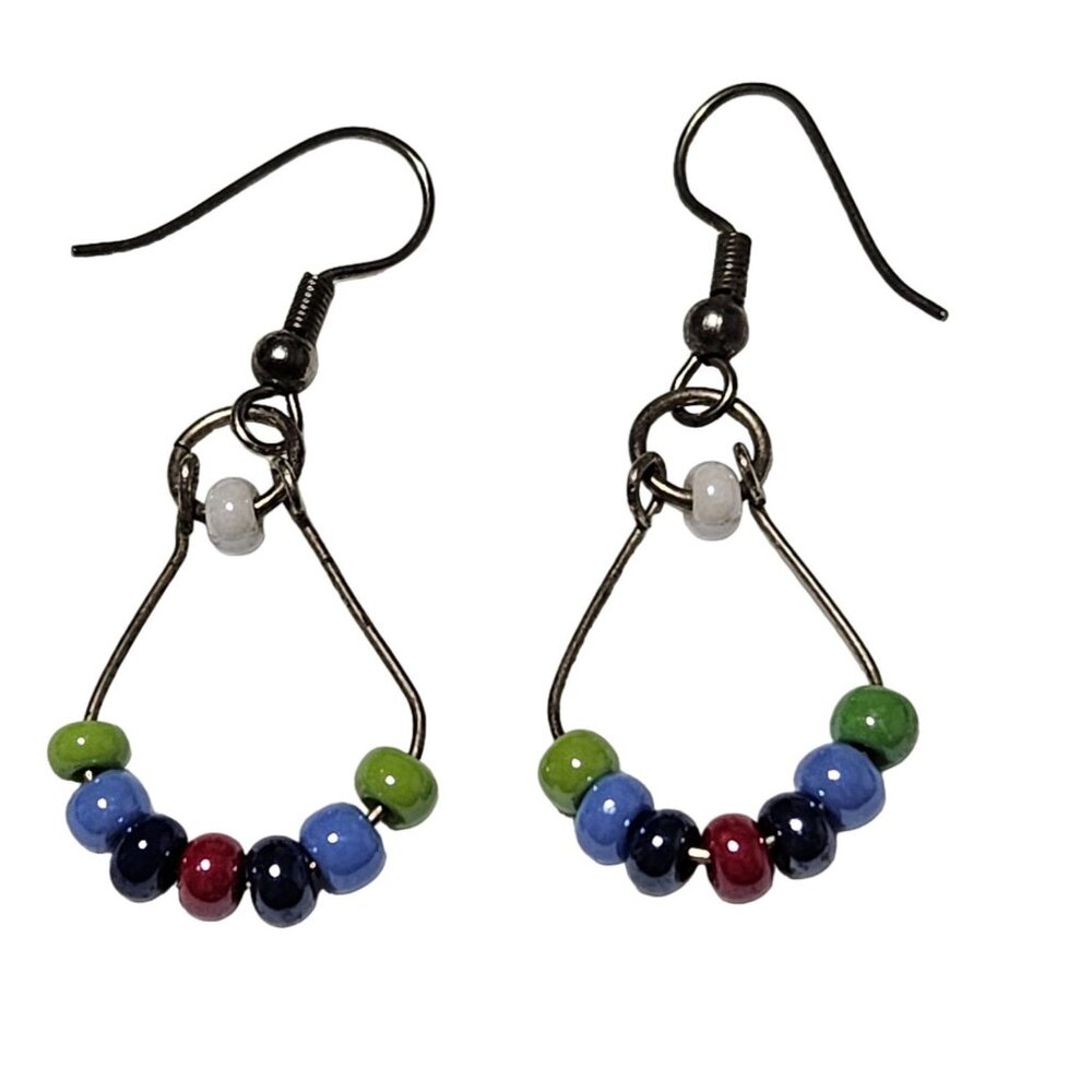 Boho Handmade Beaded Dangle Earrings Multicolor Glass Beads Fashion Jewelry